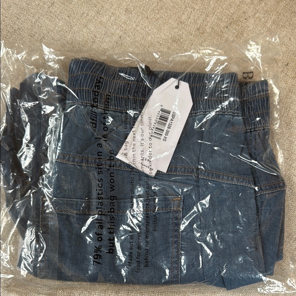 Universal standard Capri Chambray Shorts.